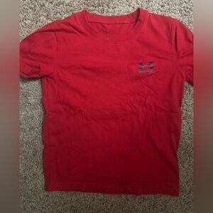 Under Armour Boys Red Short Sleeve Tee